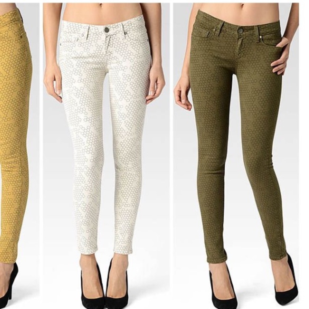 Paige honeycomb army green jeans pants